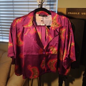 Nasty Gal Purple and Gold Pajama Set